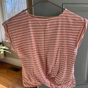 Tea Collection Pink Striped Kids Tee